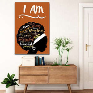 African <strong>Queen</strong> Canvas Wall <strong>Art</strong> Black Women's Watercolor Portrait Paintings Living Room Wall Decoration Artwork Black Girl - Product Image 3