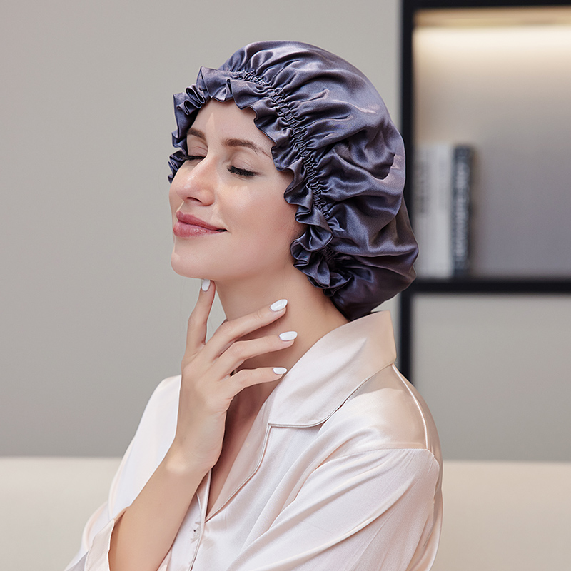 Double layer Silk Dark grey Bonnet