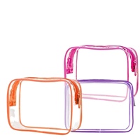 Organisateur transparent durable et imperméable pour les voyages, trousse de toilette portable de grande capacité, pochette de maquillage en PVC transparent, sac cosmétique