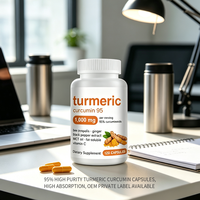 Capsules de Curcuma et Curcumine 95% Curcuminoïdes avec Extrait de Poivre Noir et de Gingembre Antioxydant Soutien Articulaire Complément Herbal