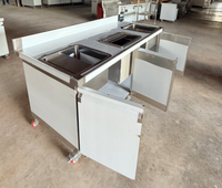 Table de bar à eau en acier inoxydable 201 de qualité professionnelle, capacité de charge de 500 kg/m, avec réservoirs d'eau doubles et bac à glace pour cuisine commerciale