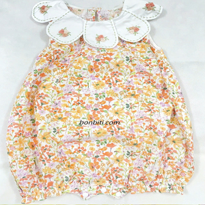 Floral Baby Girl Dress with Embroidered Peter Pan Collar Soft Cotton Sleeveless Dress for Summer Cute & Comfortable <b>Toddler</b> Wear - Product Image 6