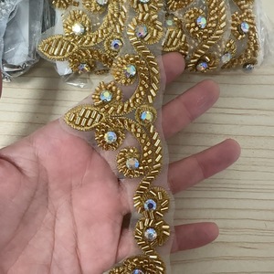 Nuevo Adorno de Encaje con Cuentas y Pedrería Estilo Victoriano Vintage 2026 para Vestidos de Novia, Fajas, Mangas y <span class=keywords><strong>Tocados</strong></span> - Product Image 4
