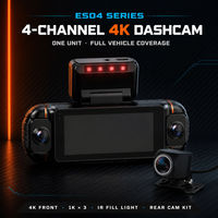 Caméra embarquée 4K+1K+1K+1K avec écran tactile, WiFi, GPS, Android Auto, ADAS, enregistrement avant et arrière