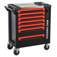 Chariot de rangement en acier robuste à 7 tiroirs avec roulettes, capacité de charge de 300 kg, serrure à clé - Armoire à outils OEM personnalisable |   Goldenline