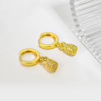 Mode 18K Verguld Fruit Oorbellen Ananas Populaire Hoepel Oorbel Accessoires Voor Vrouwen