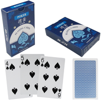 Cartes à jouer de la marque HYB, papier à noyau noir 310 g/m², revêtement plastique des deux côtés, pour cartes de poker de qualité, bleu, 60x98 mm, CMYK 4 couleurs
