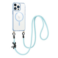 Étui de protection transparent magnétique à cordon horizontal réglable pour iPhone 18, 17, 16 Pro Max avec recharge sans fil