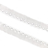 Offre Spéciale 2.5cm Accessoires de vêtement Dentelle de Broderie En Coton Brodé Blanc Dentelle Garniture Ruban de Coton Coupe
