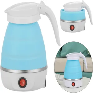 Easy for storage with separable power cord electric Small foldable portable 600ml folding kettle for champing traviling