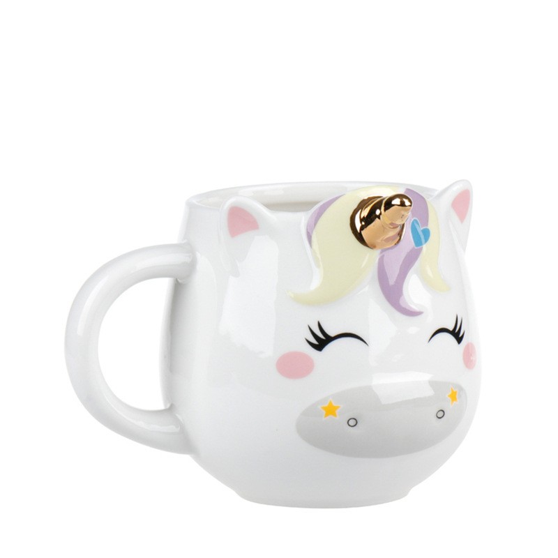 Unicorn Mug - 4 Design Porcelain Coffee Mug with Gold Horn