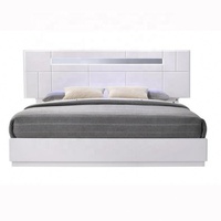 Blanc Reine Chambre Ensemble Meubles Vente Chaude Nordique En Bois Chambre À Coucher Haut Dos King Size Lit Double