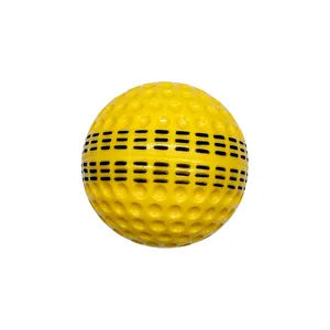 58g 9inch alta qualidade Sport Goods Yellow Cricket Ball com costura preta