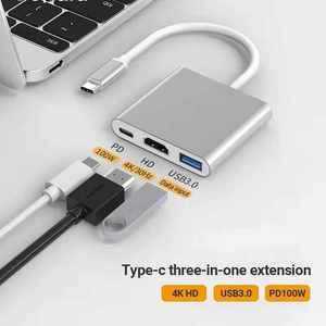 Tốt Nhất Người Bán Temu Dropshipping USB 3.0 + Loại C Đầu Đọc 3in1 Video Adapter Docking <span class=keywords><strong>Station</strong></span> HD USB Hub Cho Máy Tính Xách Tay Máy Tính - Product Image 2