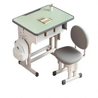 Ensemble table et chaise d'étude en métal moderne, durable et économique à faible MOQ pour l'école et le bureau à domicile