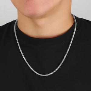 Collier en acier inoxydable plaqué or 14K, 2mm 3mm 4mm, pour femmes et hommes, personnalisable, tendance, avec maillons Rolo, Câble, Franco, Box, Blé - Product Image 6