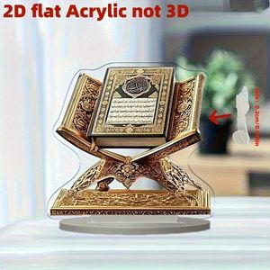 <span class=keywords><strong>Coran</strong></span> décoratif en acrylique doré sur socle, art islamique moderne pour <span class=keywords><strong>salon</strong></span> ou bureau, tendance maison européenne, Ramadan Kareem - Product Image 6
