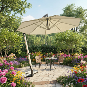 Factory Wholesale Premium <strong>Large</strong> Aluminum Heavy Duty Hanging Cantilever <strong>Umbrella</strong> <strong>Windproof</strong> Waterproof Foldable with Marble Base - Product Image 4