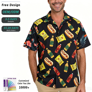 Chemise Hawaïenne Décontractée à Imprimé Floral pour Femme <span class=keywords><strong>et</strong></span> Homme – Modèle Personnalisé, Idéale pour les Vacances d'Été - Product Image 1