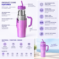 Gobelet isotherme à double paroi en acier inoxydable de 1200 ml, tasse à café de voyage isolée, 6 à 12 heures