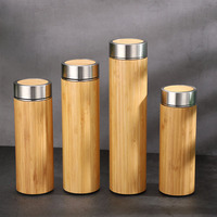 Botol Air Bambu Besar Ramah Lingkungan Grosir Baru dengan Infuser Teh Stainless Steel Standar AS Hadiah Bisnis LOGO Dapat Disesuaikan