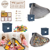 Tapis de jeu rond imprimé doux avec sac de rangement à cordon, impression numérique personnalisée, grand tapis organisateur de jouets pour enfants, idéal pour les blocs de construction