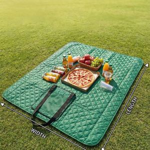2-In-1 Waterproof Foldable Tote Mat Sand Free Large <b>Picnic</b> <b>Blanket</b> Compact Travel Beach Gear With Carry Handle - Product Image 2