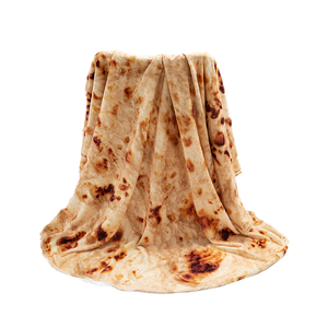 Flanella calda morbida messicana 3D per coperta di Burrito di forma rotonda in <span class=keywords><strong>pile</strong></span> di corallo intrecciata per viaggi in aereo originale tessuto a mano - Product Image 4