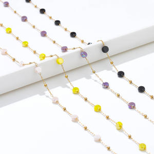 Cadenas de cuentas de cristal de Color dorado de acero inoxidable para manualidades, fabricación de joyas, collar, pulsera, tobillera, suministros al por mayor - Product Image 4