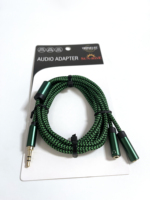 Cable 2 en 1 de 3.5mm Macho a Doble 3.5mm Hembra, Núcleo de Cobre Puro de Baja Pérdida para Transmisión, Grabación, Cable de Audio AUX