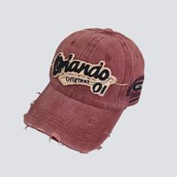 Gorra de Béisbol de Lona de Algodón Estilo Urbano con Diseño de Bordado Vintage de Frutas, Ajustable, Unisex, para Deportes al Aire Libre