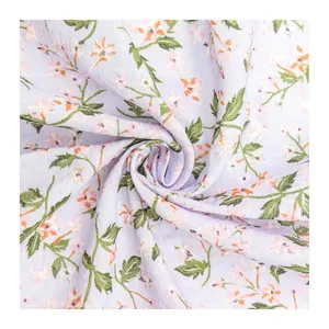 New Fashion high quality flannel shirt new fashion cloth supplier custom floral cotton jacquard fabric for bed sheet in