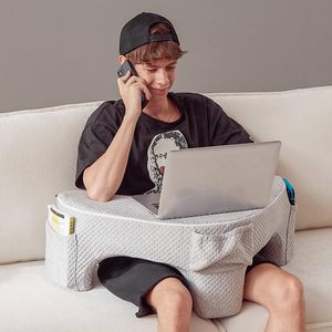 Oreiller pour s'asseoir au lit, avec poches et housse lavable, pour adultes, idéal pour regarder la télévision, lire, jouer à des jeux, se reposer au lit, personnalisable - Product Image 1