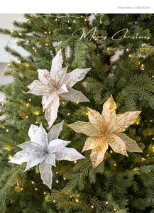 Flores Navideñas Artificiales de Plástico Rojo SuperZ M1666 SPR de 20 cm, Reutilizables para Adornos de Árboles de Navidad, Decoración de Coronas para Bodas y Fiestas - Product Image 2