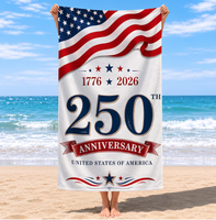 Serviette de bain absorbante à séchage rapide en microfibre douce, 250e anniversaire américain, couverture de plage avec drapeau américain pour la natation