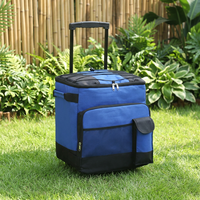 En gros, Sac isotherme à roulettes en cuir, pliable, grande capacité, pour pique-nique extérieur et livraison de repas