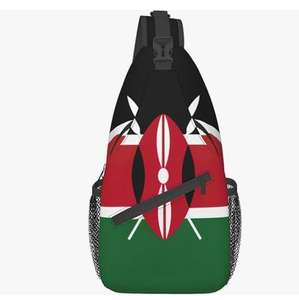 Drapeau du Kenya Sac à bandoulière personnalisé de haute qualité Sacs à dos à bandoulière Crack Chest Bags - Product Image 1