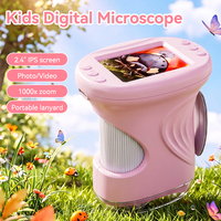Microscope numérique pour enfants avec écran IPS de 2,4 pouces, grossissement 1000X, 1080P HD, portable pour enfants