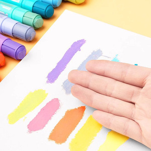 Fournitures artistiques, bâtons de peinture à la tempera, 6/12 couleurs <span class=keywords><strong>pastel</strong></span>, sans désordre, non toxiques, bâtons de coloriage à torsion <span class=keywords><strong>pour</strong></span> filles, ensemble cadeau de papeterie - Product Image 4