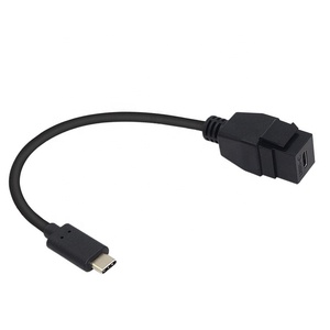 Cable adaptador de montaje en <span class=keywords><strong>Panel</strong></span> USB 3,1 tipo C macho a hembra enchufe de pared placa frontal insertar piezas de Telecomunicaciones - Product Image 5