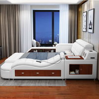 Hotsale Luxus Leder Smart Bed Multifunktion sbett Tatami King Size Plattform Gepolsterter Stoff Soft Bed Storage Musik lautsprecher
