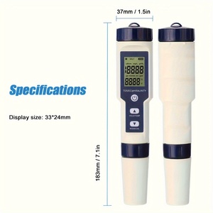 Stylo testeur de qualité de l'eau industrielle 5-en-1 PH/EC/Salinité/TEMP/TDS, détecteur multifonction avec support OEM - Product Image 3