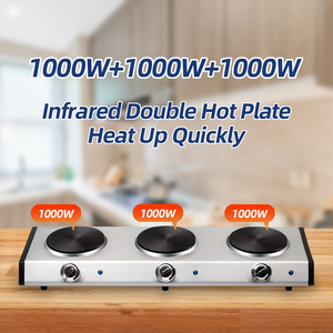 Placa Calefactora Eléctrica de Tres Quemadores de 3000W con Temperatura Ajustable 110V/220V, <span class=keywords><strong>Precio</strong></span> de Fábrica - Product Image 4