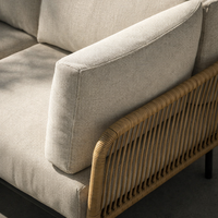 Conjunto de Sofás de Ratán Moderno para Patio con Cómoda Zona de Conversación, Inspirado en un Conjunto de Sofás de Ratán para Patio y Sofá Esquinero para Exteriores