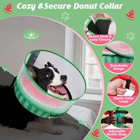 Collier gonflable pour chien avec bouclier anti-léchage amélioré détachable, collier en forme de beignet doux pour le cou pour les chiens après une chirurgie