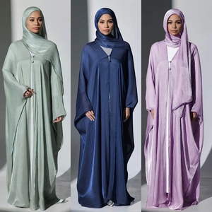 2025 New <span class=keywords><strong>Dubai</strong></span> ánh sáng lung linh lụa voan abaya Batwing abaya ăn mặc phụ nữ kaftan cho EID ramadan hồi giáo quần áo - Product Image 1