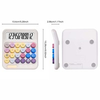 Calculatrice de bureau solaire 2026 avec grand écran numérique 12 chiffres, clavier mécanique, colorée et adorable pour enfants, idéale pour les étudiants et le bureau