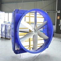 Ventilateur à lamelles Terrui 72 pouces EC, 6 pales en aluminium, plaque de déflecteur, roulement à billes, 380-480V, pour l'élevage, l'écurie, la ventilation de grands espaces