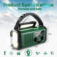 Radio météo AM/FM NOAA rechargeable 10000 mAh avec lampe torche LED, manivelle solaire, fonction SOS, dynamo d'urgence portable