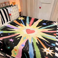 Couverture en flanelle personnalisée en gros, imprimée motif cœur Pop Art, couverture de canapé douce, impression de votre image, logo personnalisé, couverture de sieste